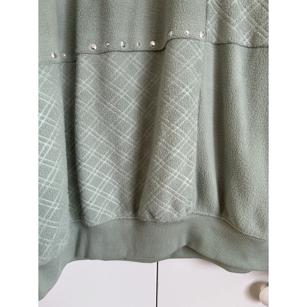 ALFRED DUNNER PLUS SIZE 3X GREEN SWEATER PULLOVER CREW NECK FLEECE LONG SLEEVE - Picture 3 of 7